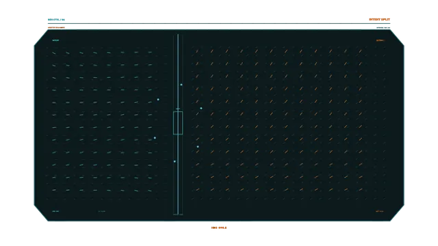 Split-field vector grid in cyan and orange — free 3840x2160 4K wallpaper image