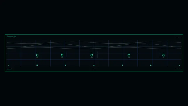Neon commission tape with technical grid geometry — free 3840x2160 4K wallpaper image