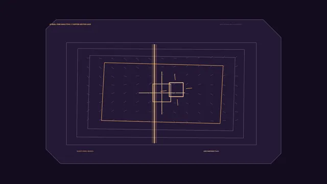 Copper vector lock on a dark technical grid — free 3840x2160 4K wallpaper image