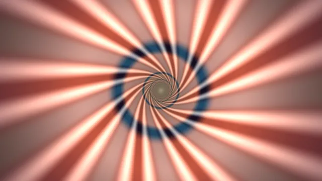 Coral Radial Spiral with Blue Ring Geometry — free 3840x2160 4K wallpaper image