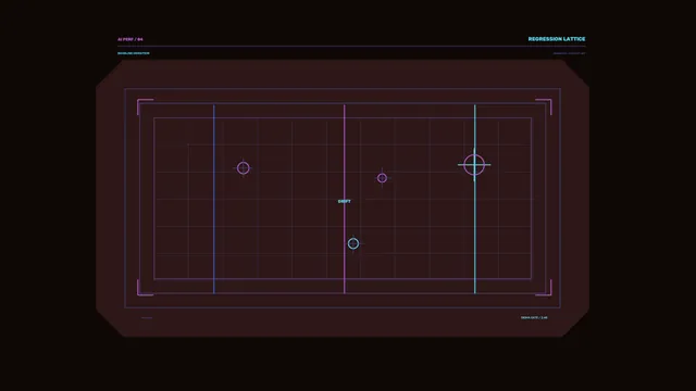 Neon regression lattice on a dark grid — free 3840x2160 4K wallpaper image