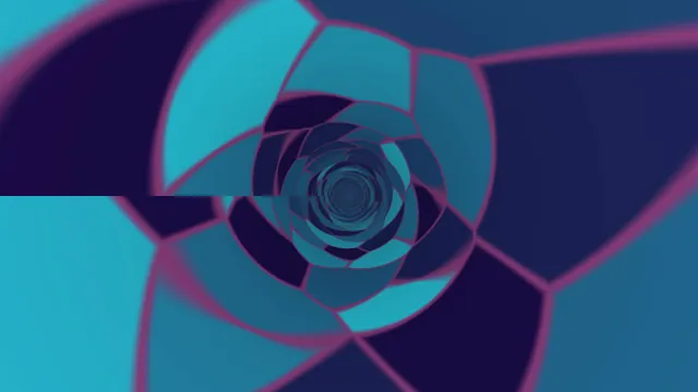 Concentric teal and violet geometric spiral — free 3840x2160 4K wallpaper image