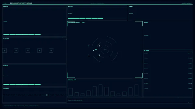 Containment reticle technical interface in teal — free 3840x2160 4K wallpaper image