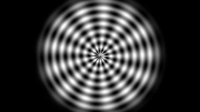 Monochrome radial rings with a geometric centre — free 3840x2160 4K wallpaper image