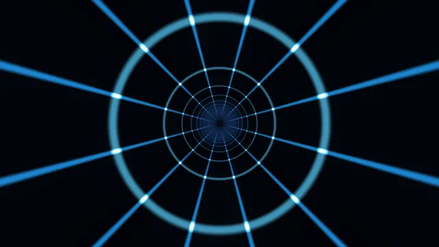 Concentric blue grid with radial light lines — free 3840x2160 4K wallpaper image
