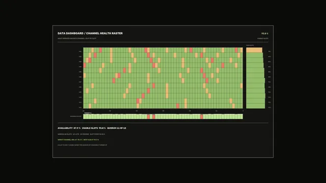 Channel health raster with grid-based status cells — free 3840x2160 4K wallpaper image