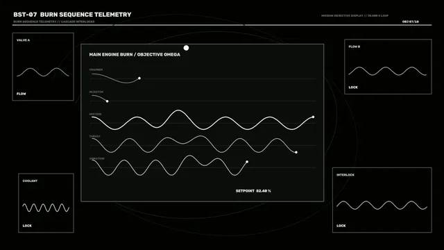 Monochrome engine burn telemetry interface — free 3840x2160 4K wallpaper image