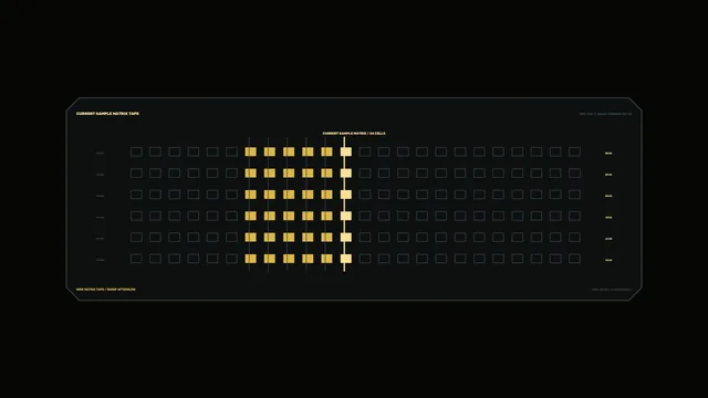 Amber matrix grid on a dark technical panel — free 3840x2160 4K wallpaper image