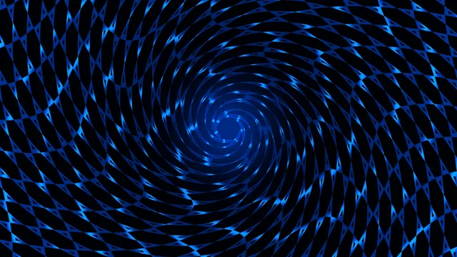 Electric blue spiral lattice on black — free 3840x2160 4K wallpaper image