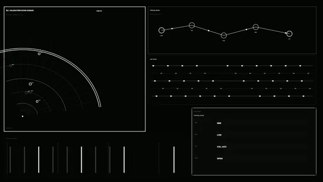 Monochrome validation sonar interface schematic — free 3840x2160 4K wallpaper image