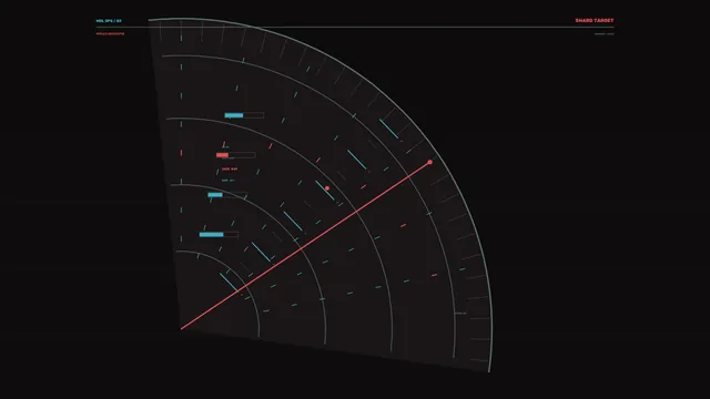 Dark radar interface with red vector trajectory — free 3840x2160 4K wallpaper image